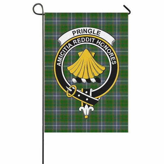 Pringle Tartan Crest Garden Flag