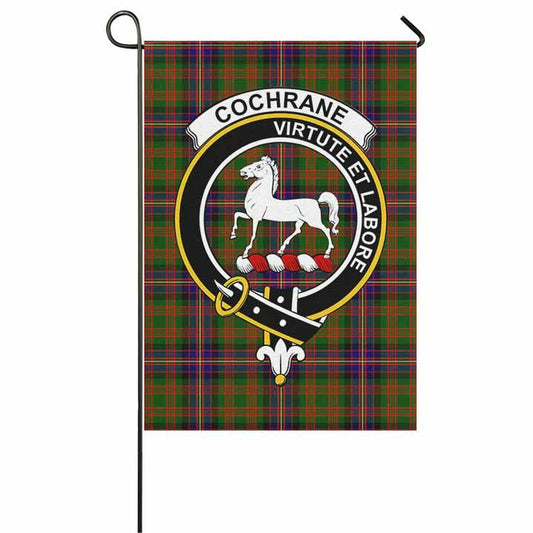 Cochrane Tartan Crest Garden Flag