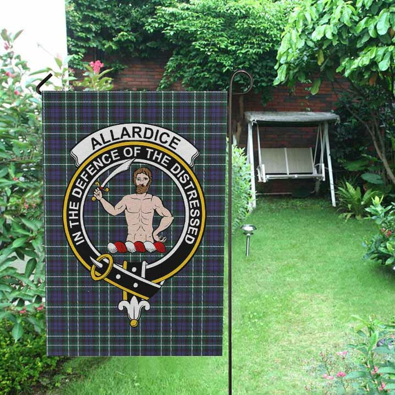 Allardice Tartan Crest Garden Flag