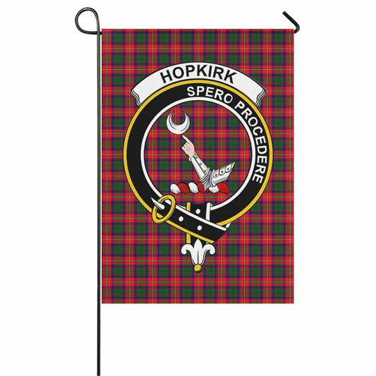 Hopkirk Tartan Crest Garden Flag