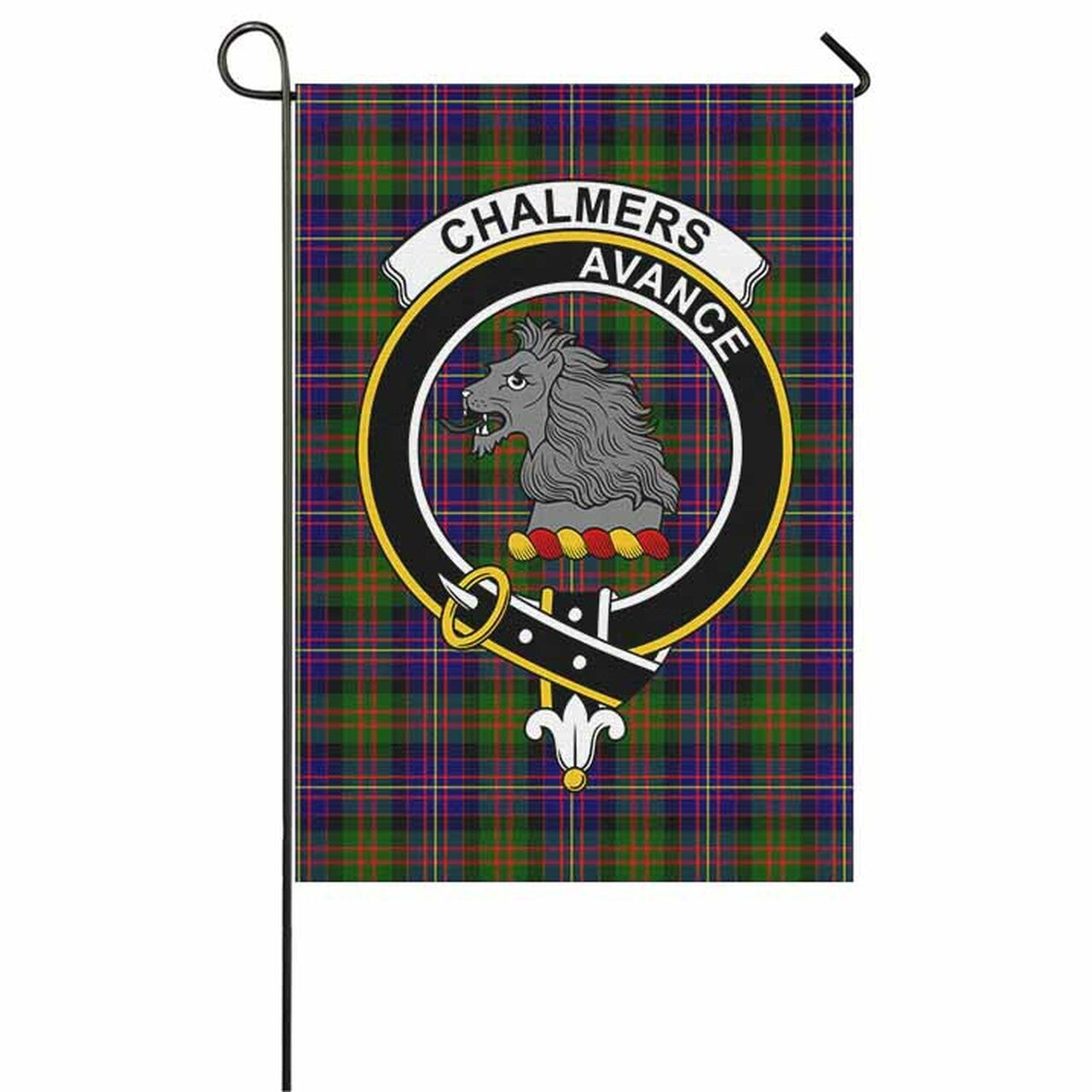 Chalmers Tartan Crest Garden Flag