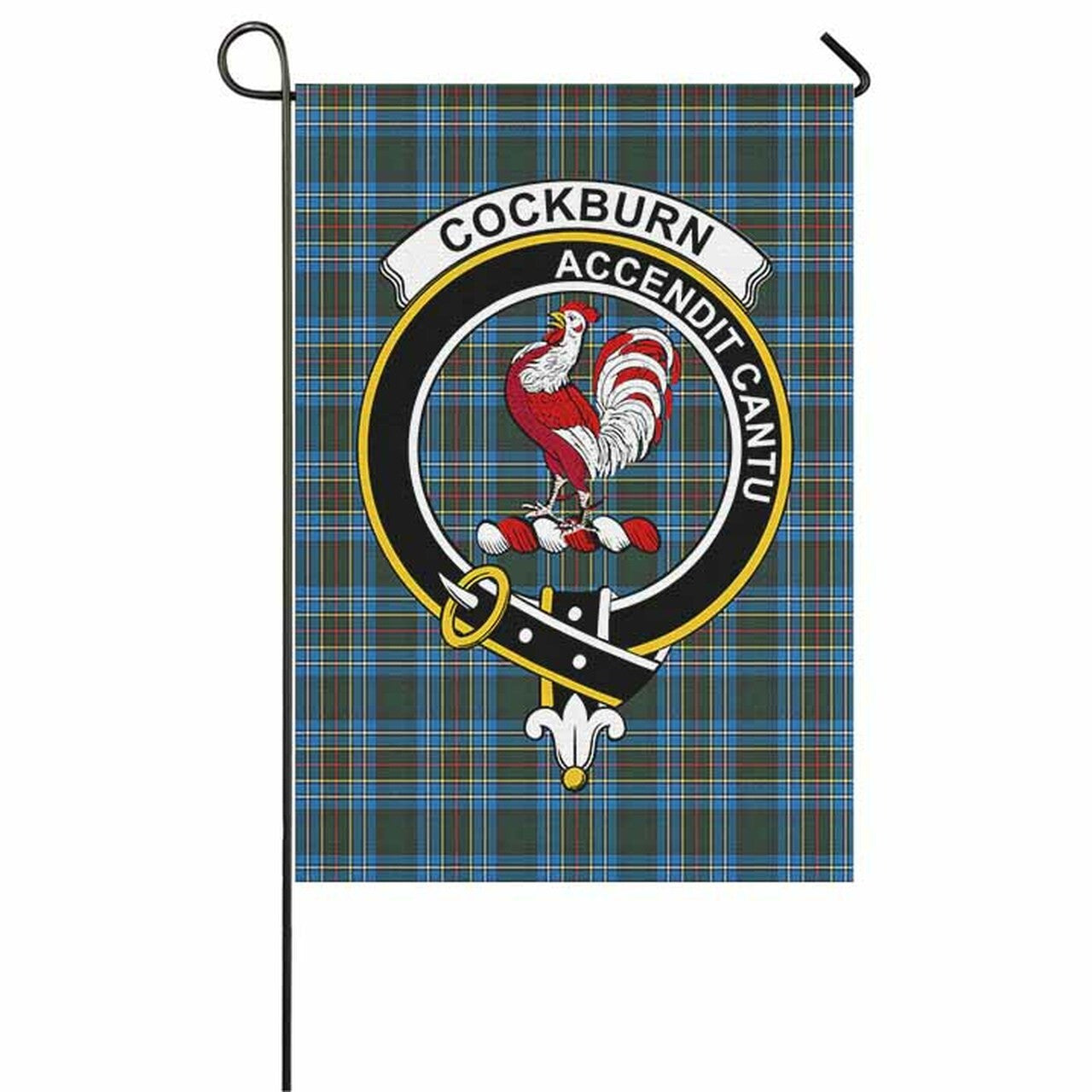 Cockburn Tartan Crest Garden Flag