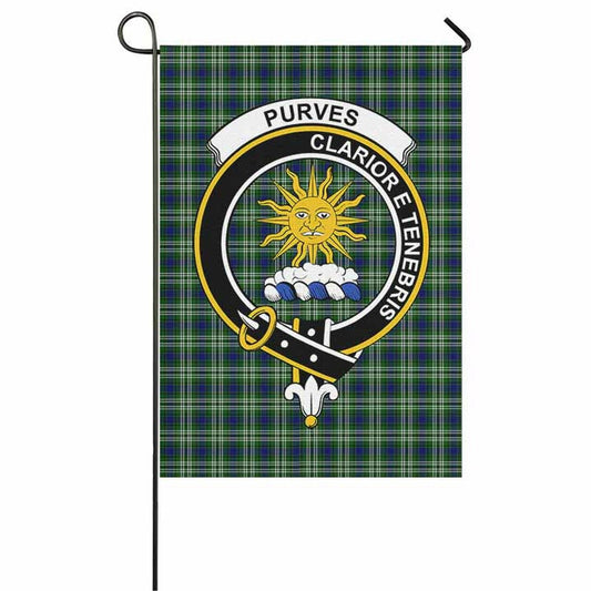 Purves Tartan Crest Garden Flag