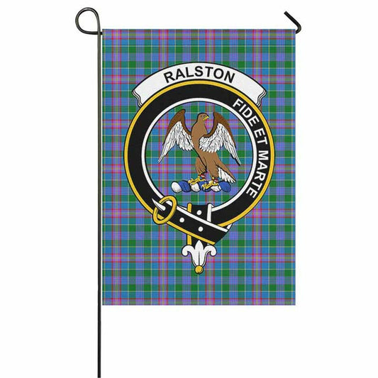 Ralston Tartan Crest Garden Flag