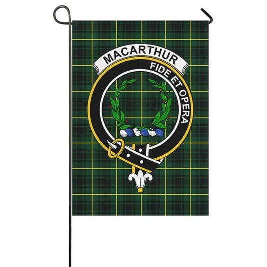 MacArthur Tartan Crest Garden Flag