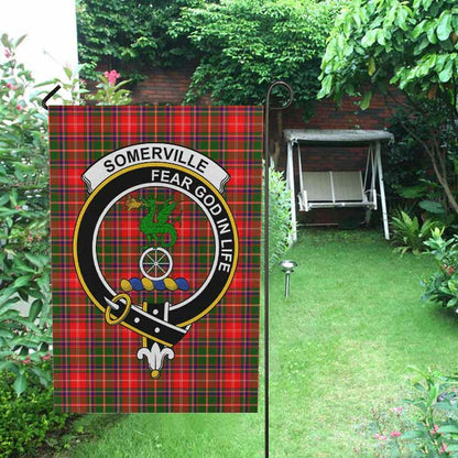 Somerville Tartan Crest Garden Flag