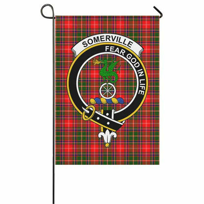 Somerville Tartan Crest Garden Flag