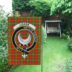 Leask Tartan Crest Garden Flag