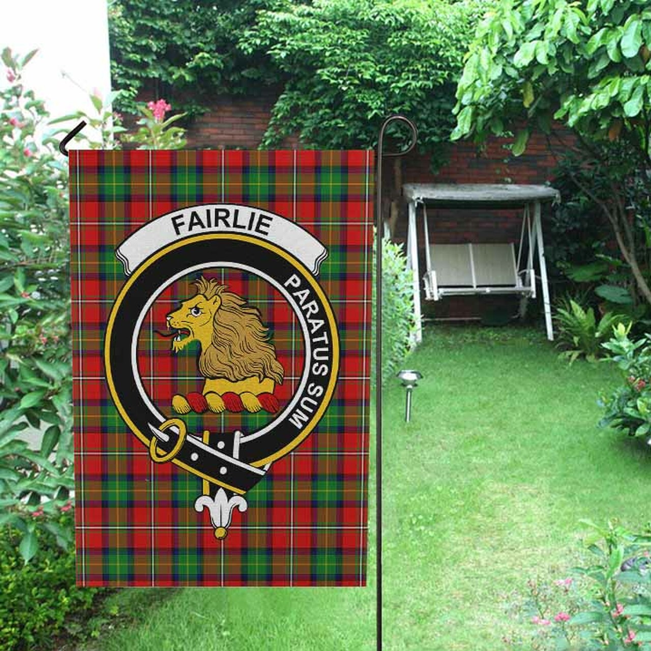 Fairlie Tartan Crest Garden Flag