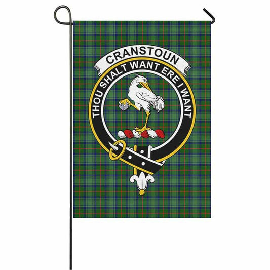 Cranstoun Tartan Crest Garden Flag