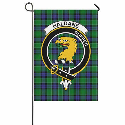 Haldane Tartan Crest Garden Flag