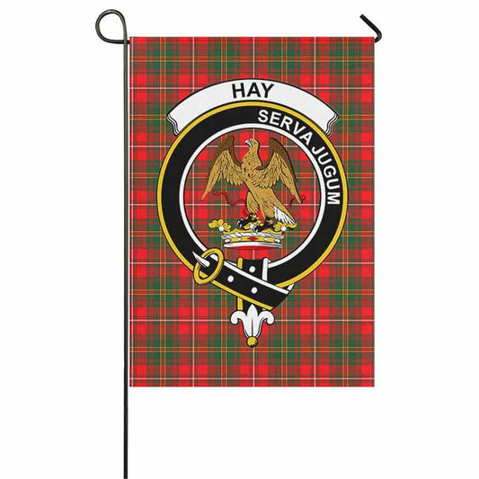 Hay Tartan Crest Garden Flag