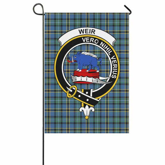 Weir Tartan Crest Garden Flag