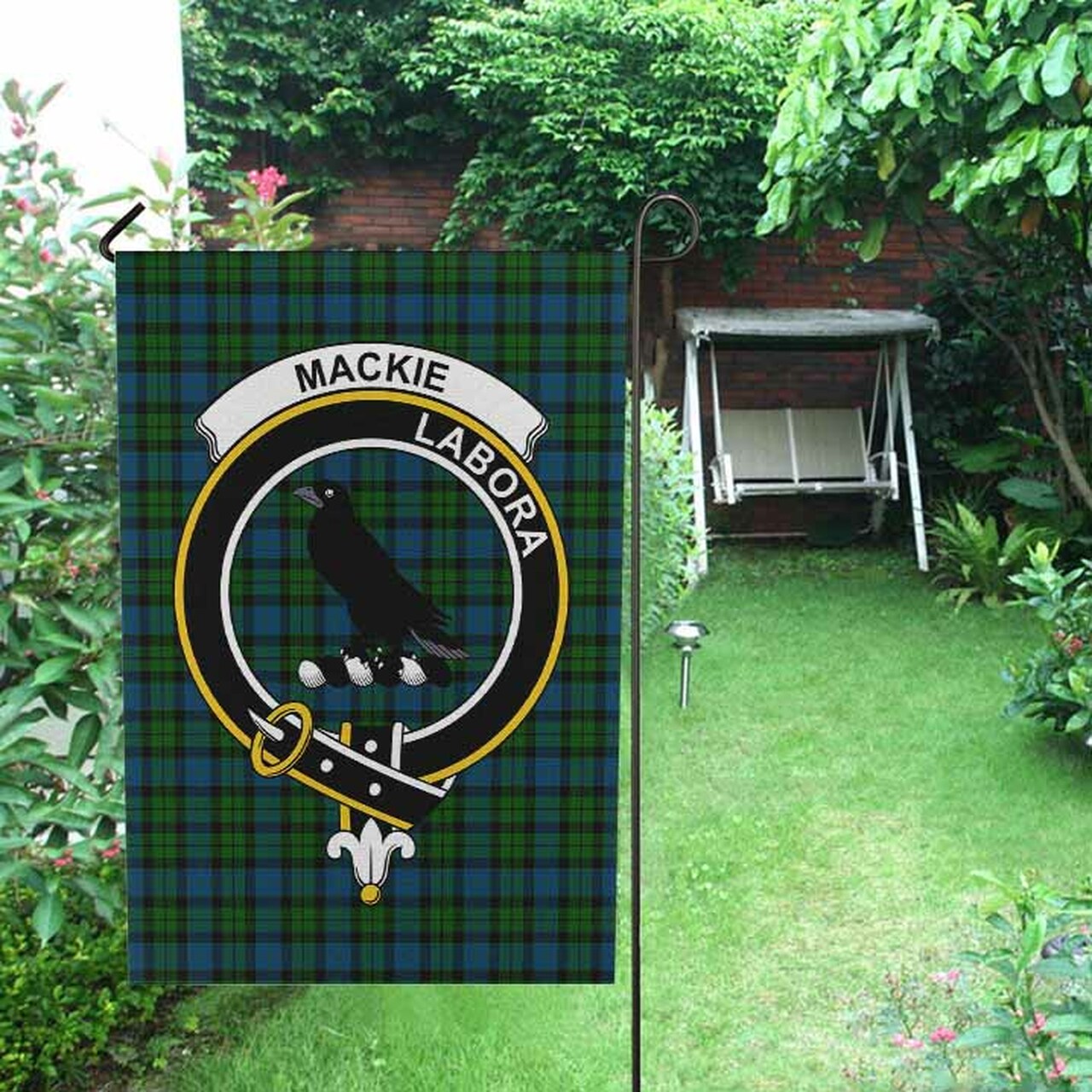 MacKie Tartan Crest Garden Flag