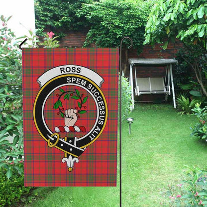 Ross Tartan Crest Garden Flag