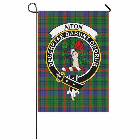 Aiton Tartan Crest Garden Flag