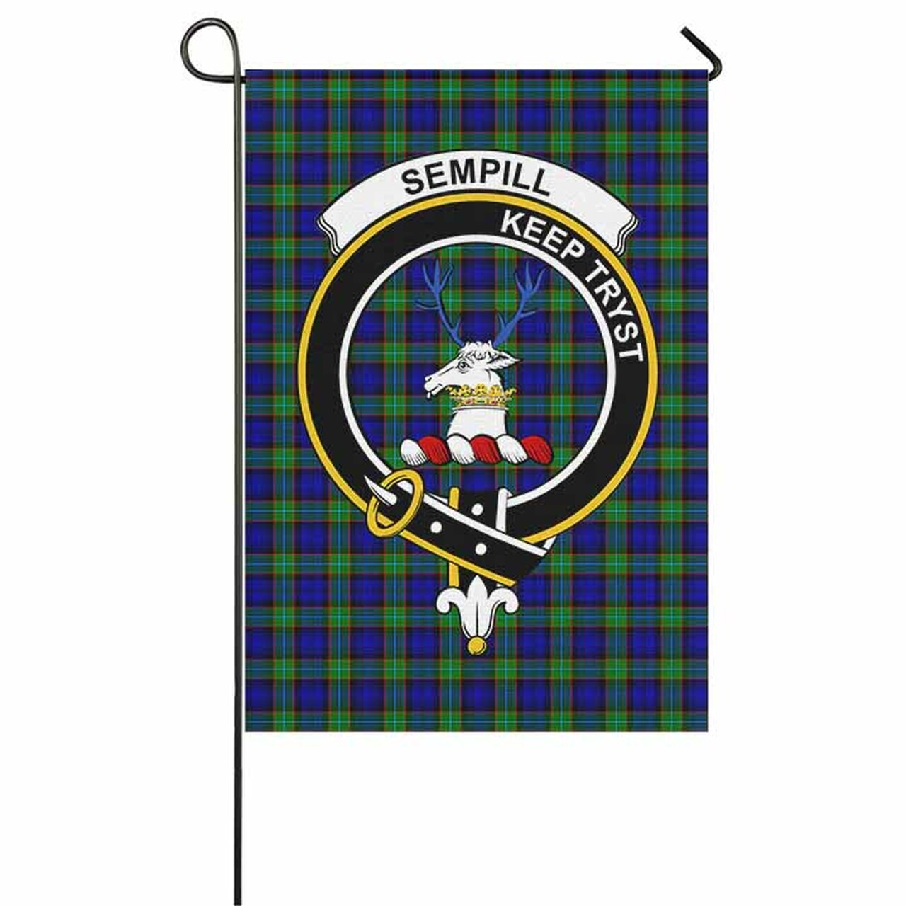 Sempill Tartan Crest Garden Flag