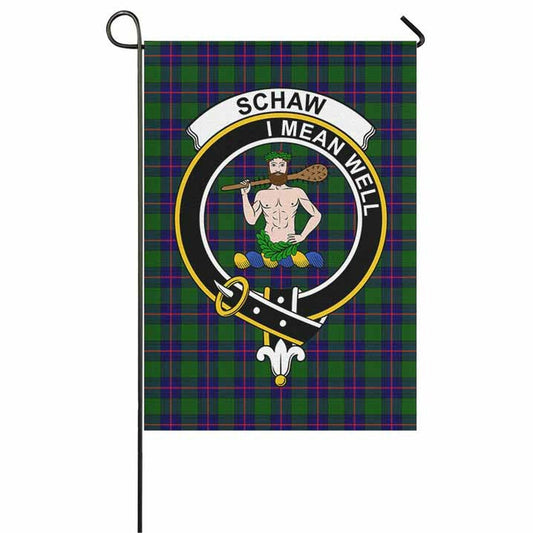 Schaw (of Sauchie) Tartan Crest Garden Flag