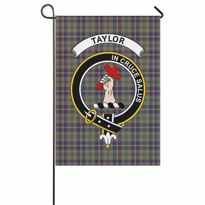 Taylor Tartan Crest Garden Flag