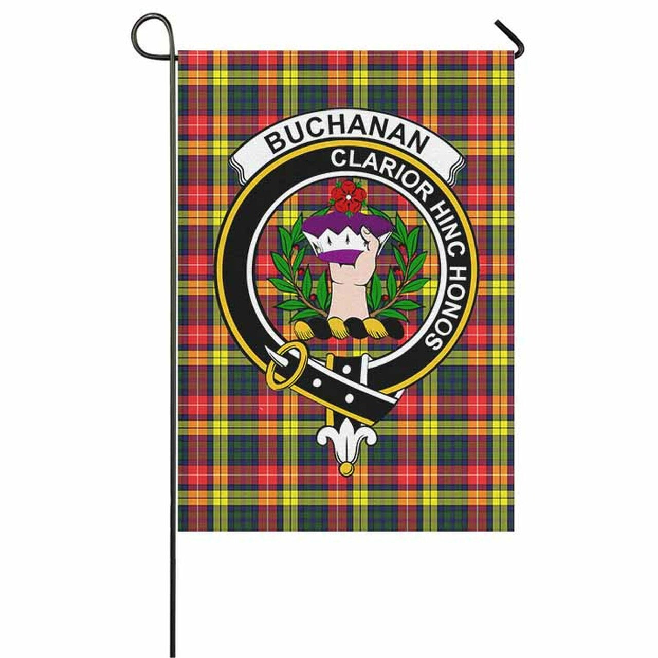 Buchanan Tartan Crest Garden Flag