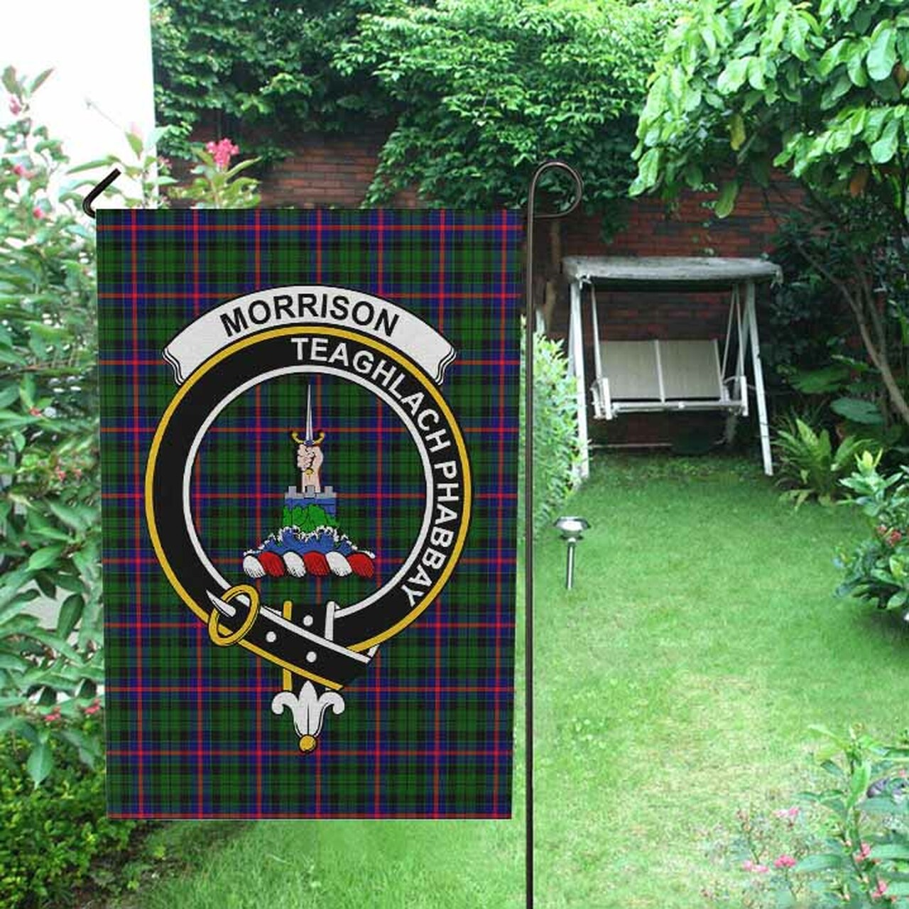 Morrison Tartan Crest Garden Flag