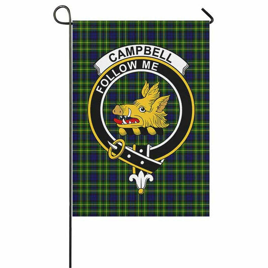 Campbell of Cawdor Tartan Crest Garden Flag