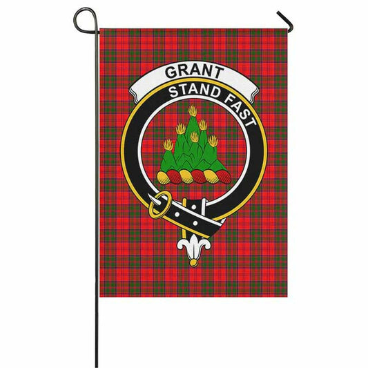 Grant Tartan Crest Garden Flag