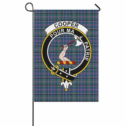 Cooper Tartan Crest Garden Flag