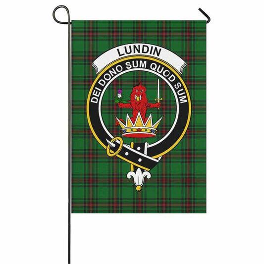 Lundin Tartan Crest Garden Flag