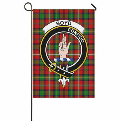 Boyd Tartan Crest Garden Flag