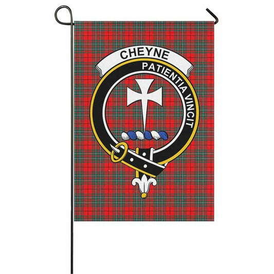 Cheyne Tartan Crest Garden Flag