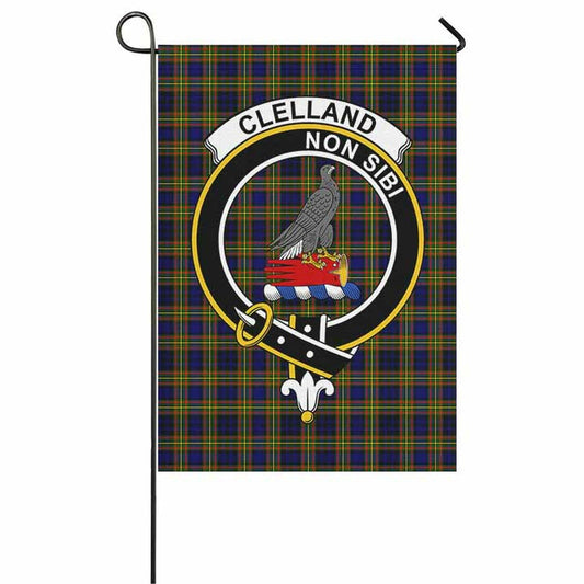 Clelland Tartan Crest Garden Flag