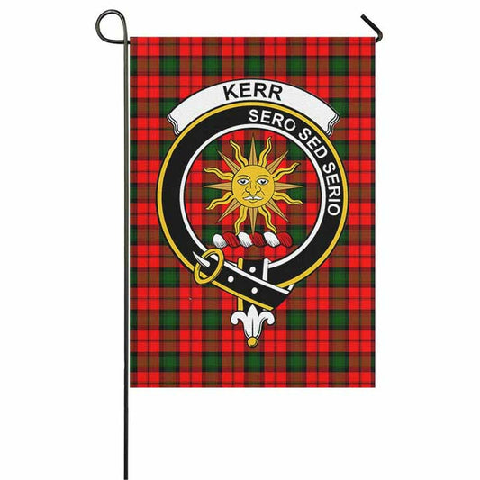 Kerr Tartan Crest Garden Flag