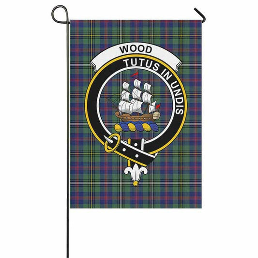 Wood Tartan Crest Garden Flag