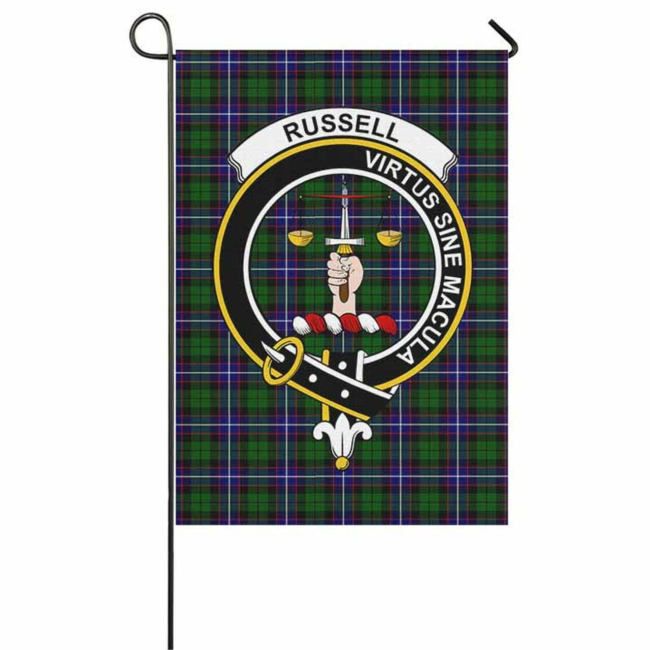 Russell Tartan Crest Garden Flag