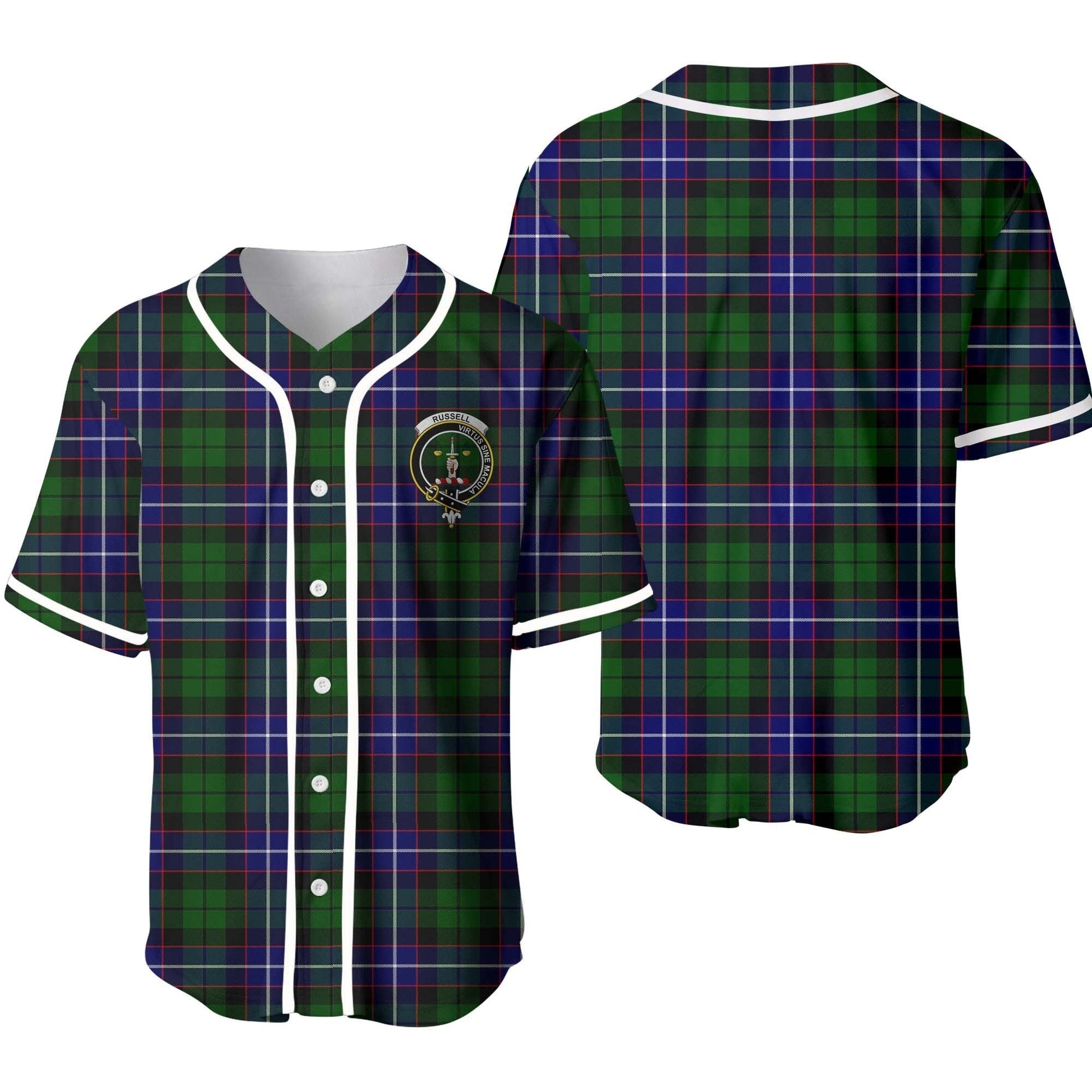 Russell Tartan Crest Baseball Jersey