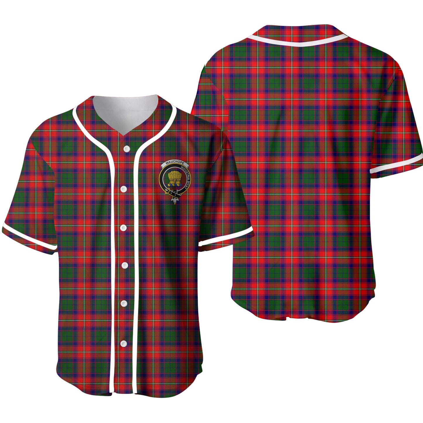 Wauchope (or Waugh) Tartan Crest Baseball Jersey