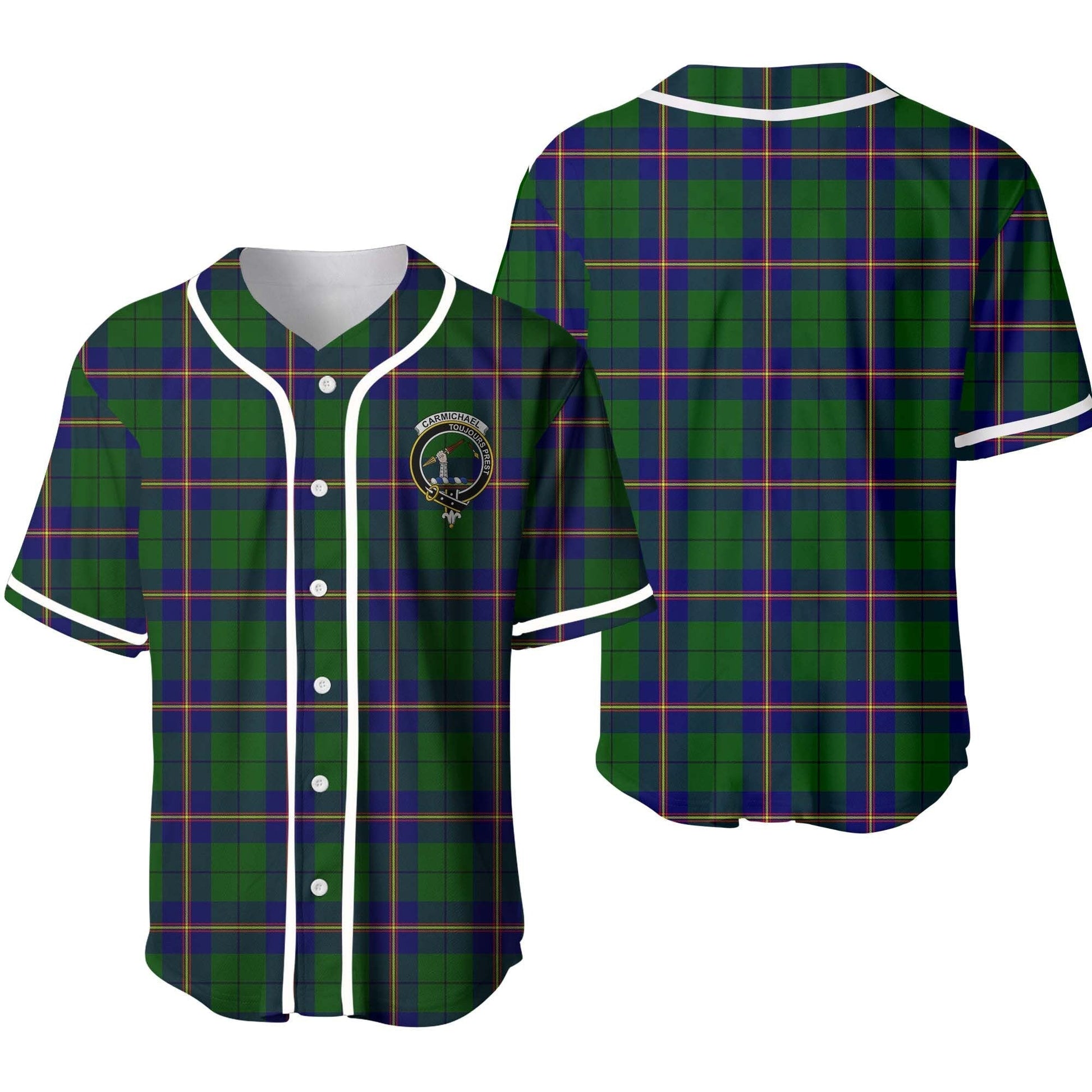 Carmichael Tartan Crest Baseball Jersey