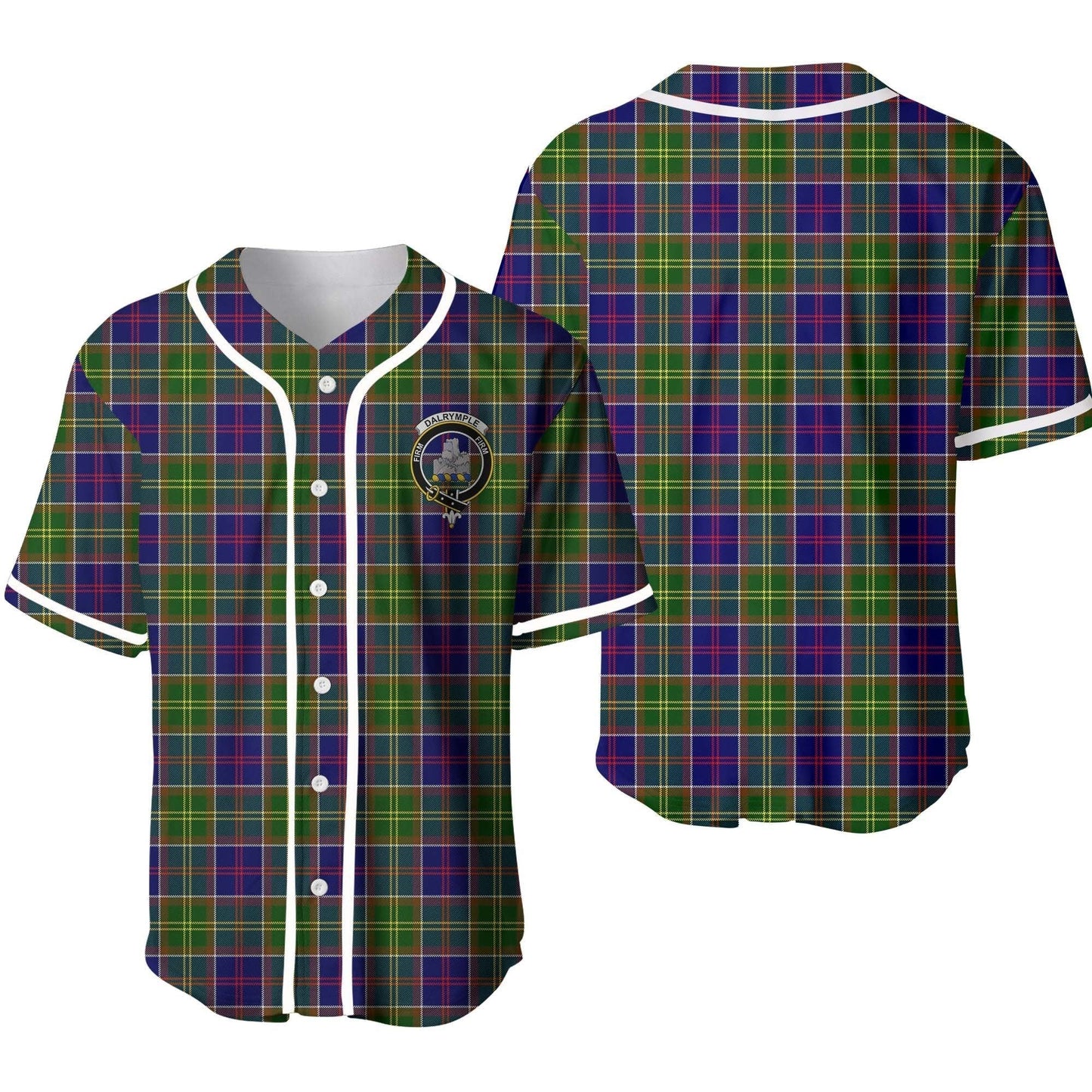 Dalrymple Tartan Crest Baseball Jersey