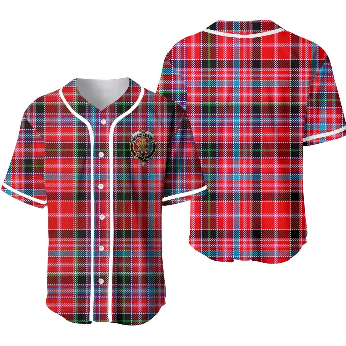 Udny Tartan Crest Baseball Jersey
