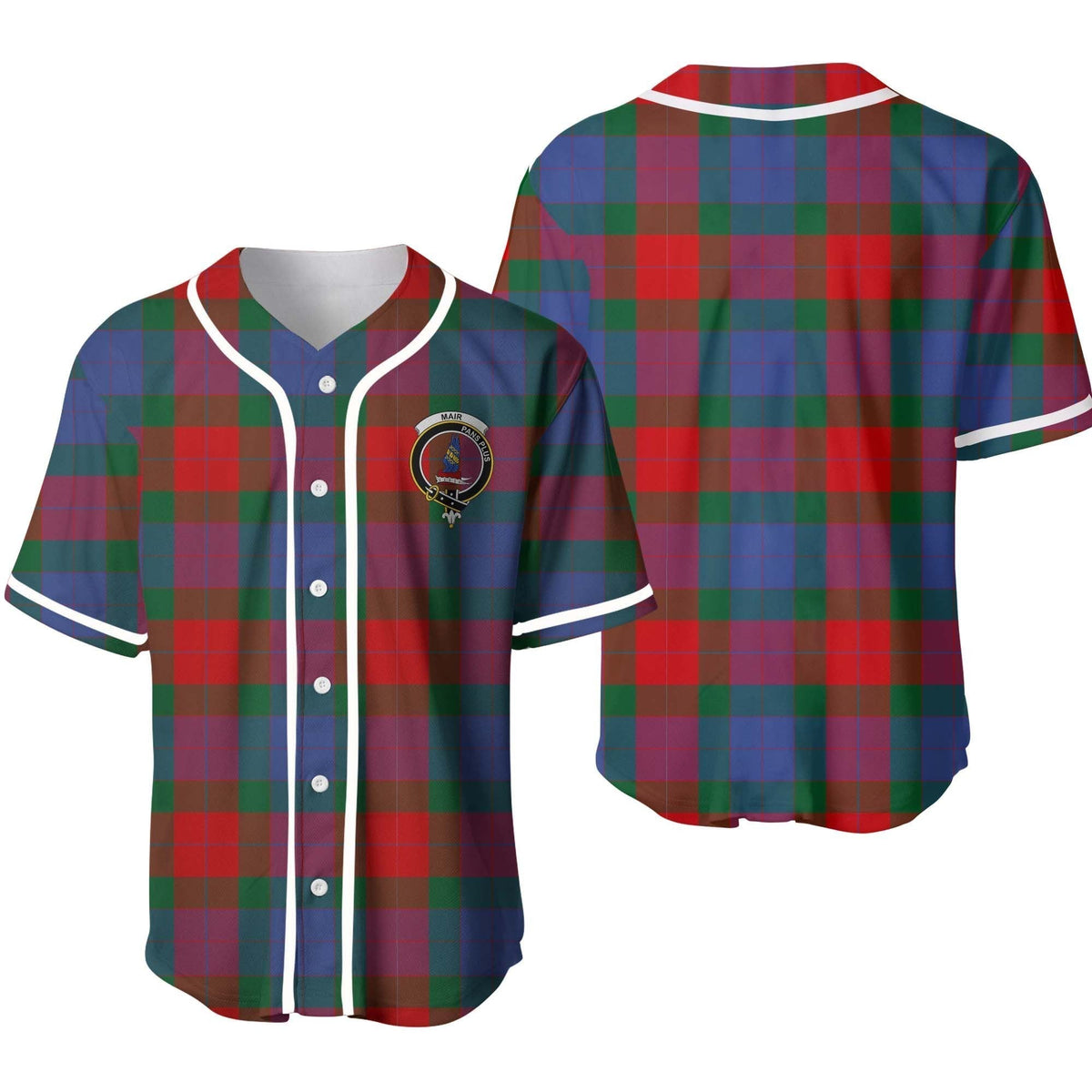 Mar Tartan Crest Baseball Jersey