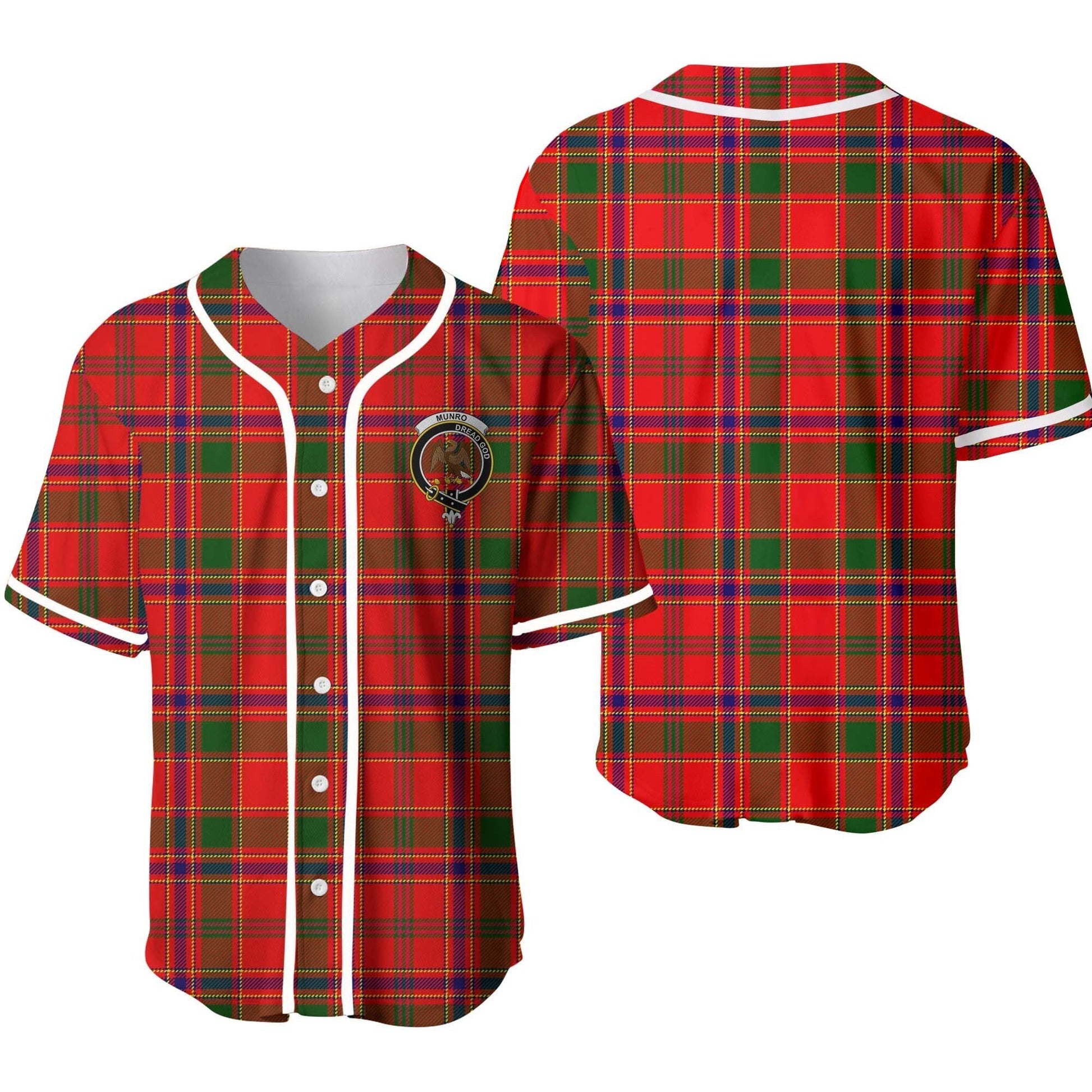 Munro Tartan Crest Baseball Jersey