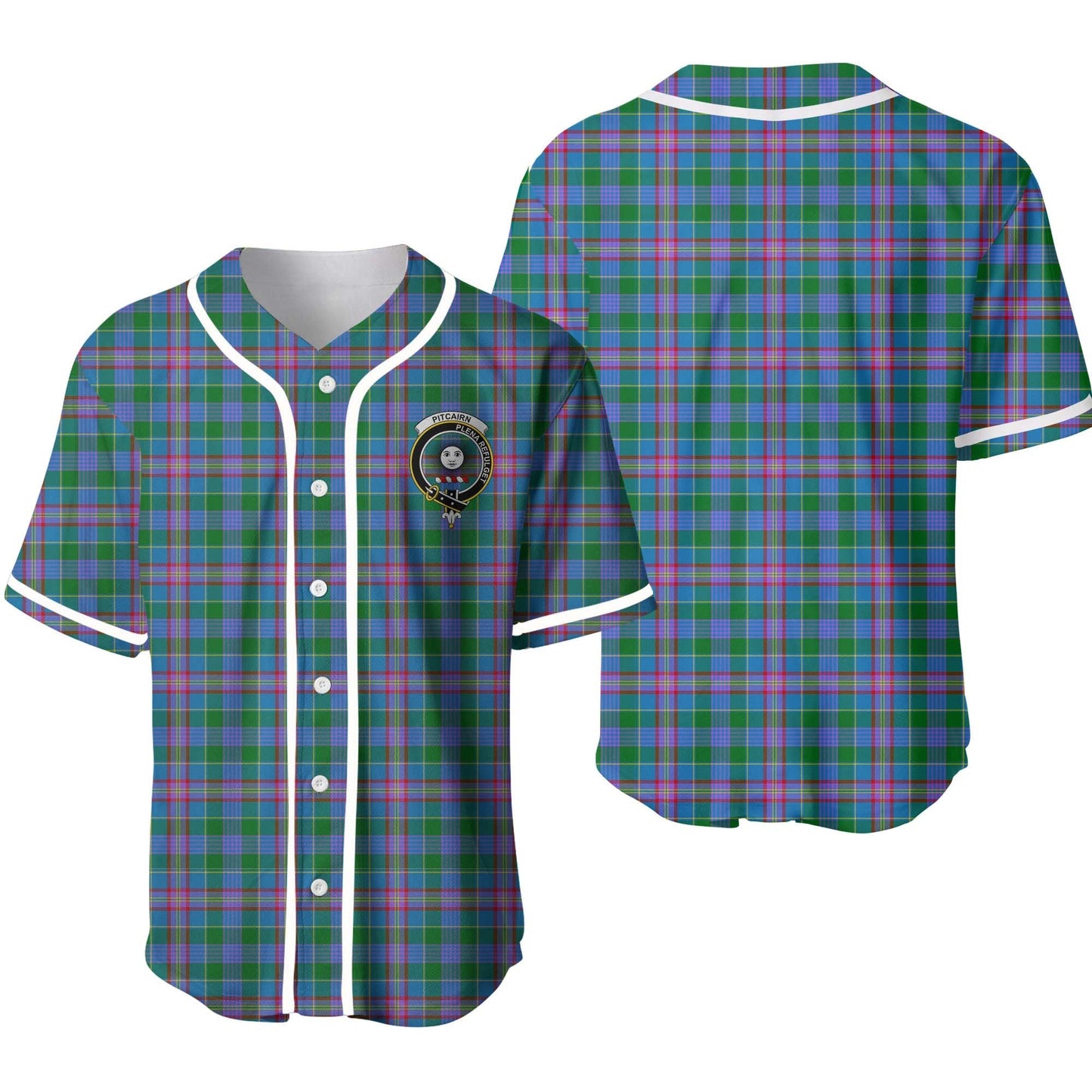 Pitcairn Tartan Crest Baseball Jersey