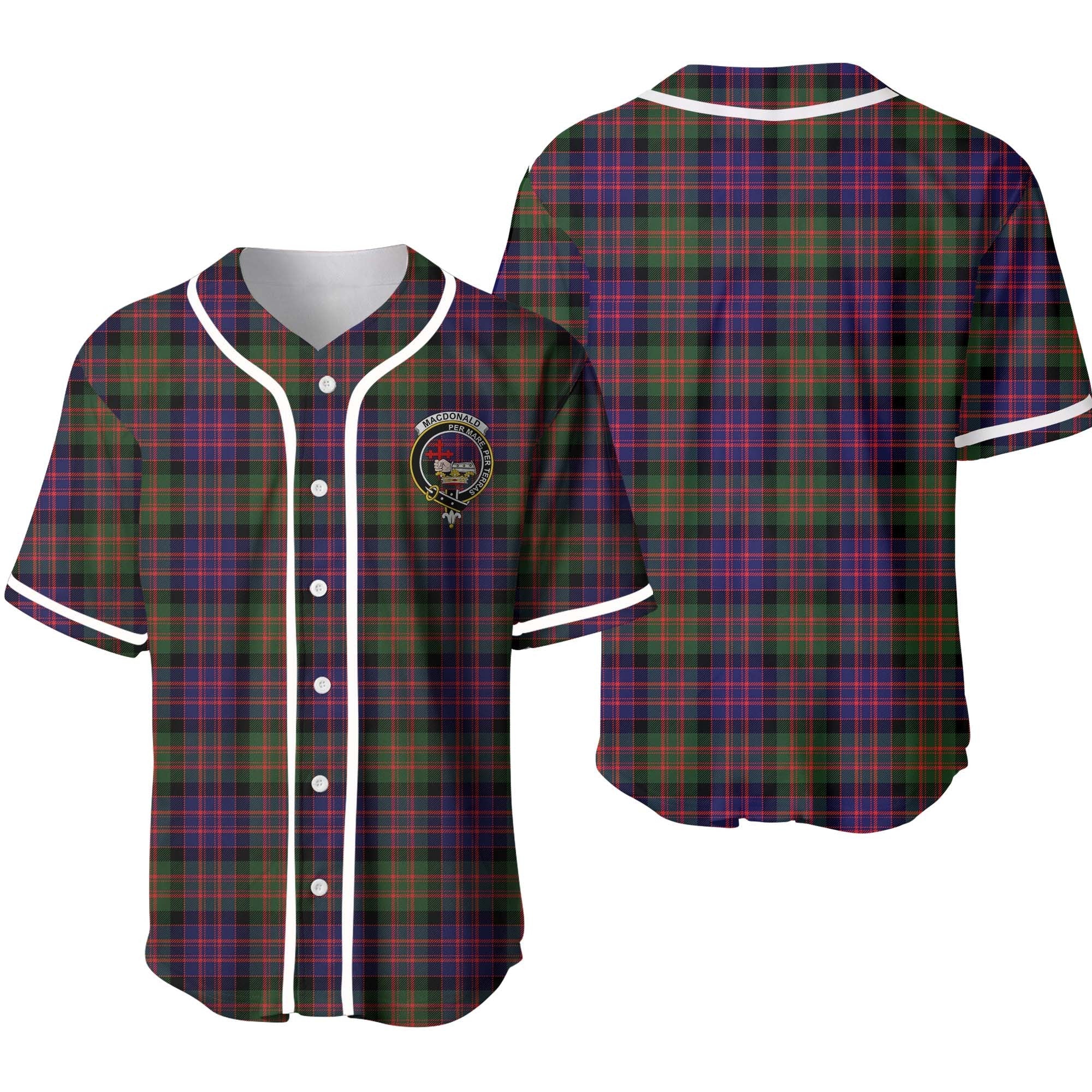 MacDonald ( Donald) Tartan Crest Baseball Jersey