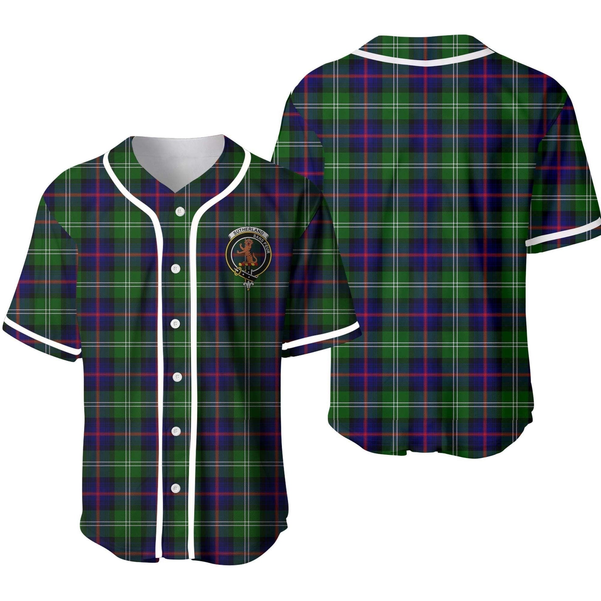 Sutherland I Tartan Crest Baseball Jersey