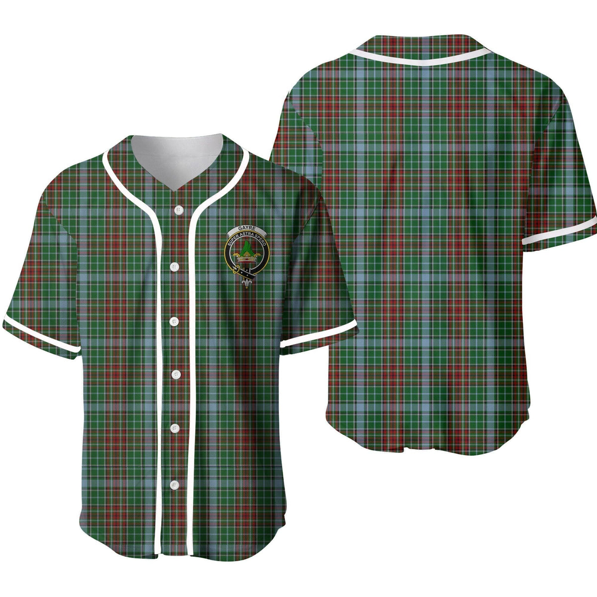Gayre Tartan Crest Baseball Jersey