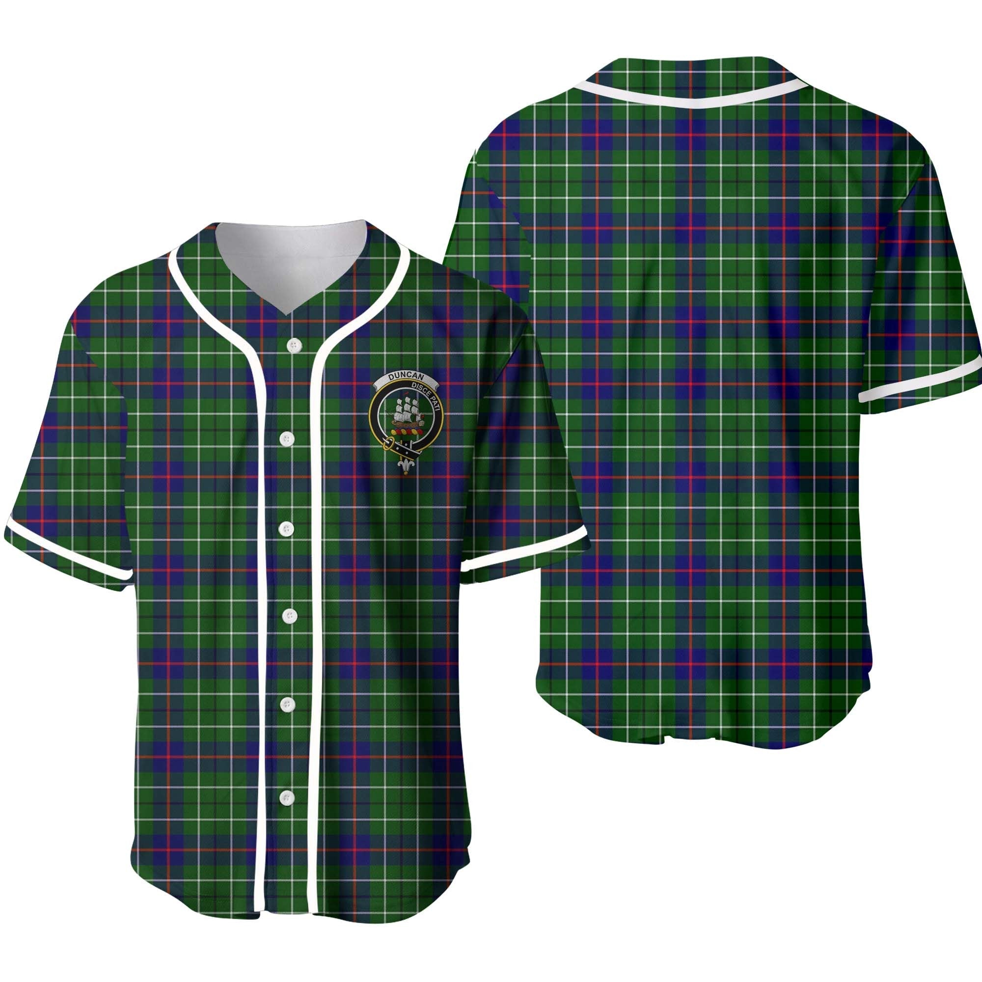 Duncan Tartan Crest Baseball Jersey