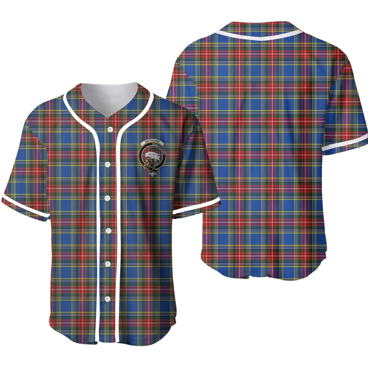 Bethune Tartan Crest Baseball Jersey