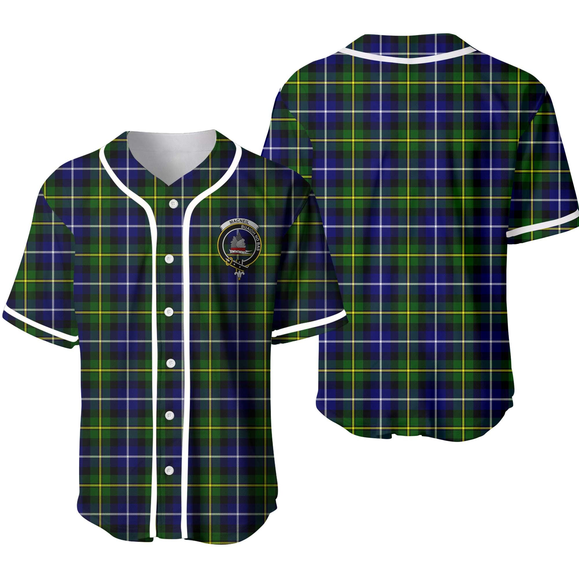 MacNeil of Barra Tartan Crest Baseball Jersey