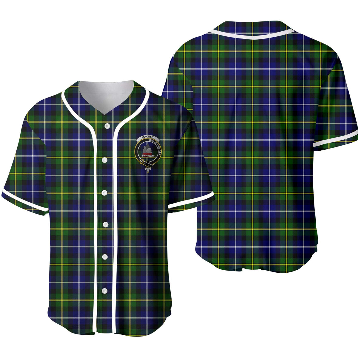 MacNeil of Barra Tartan Crest Baseball Jersey